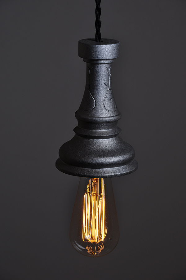 鋳物×チェスのコラボレート照明器具 チェスペンダントライト Chendant（チェンダント）シルバー ルーク